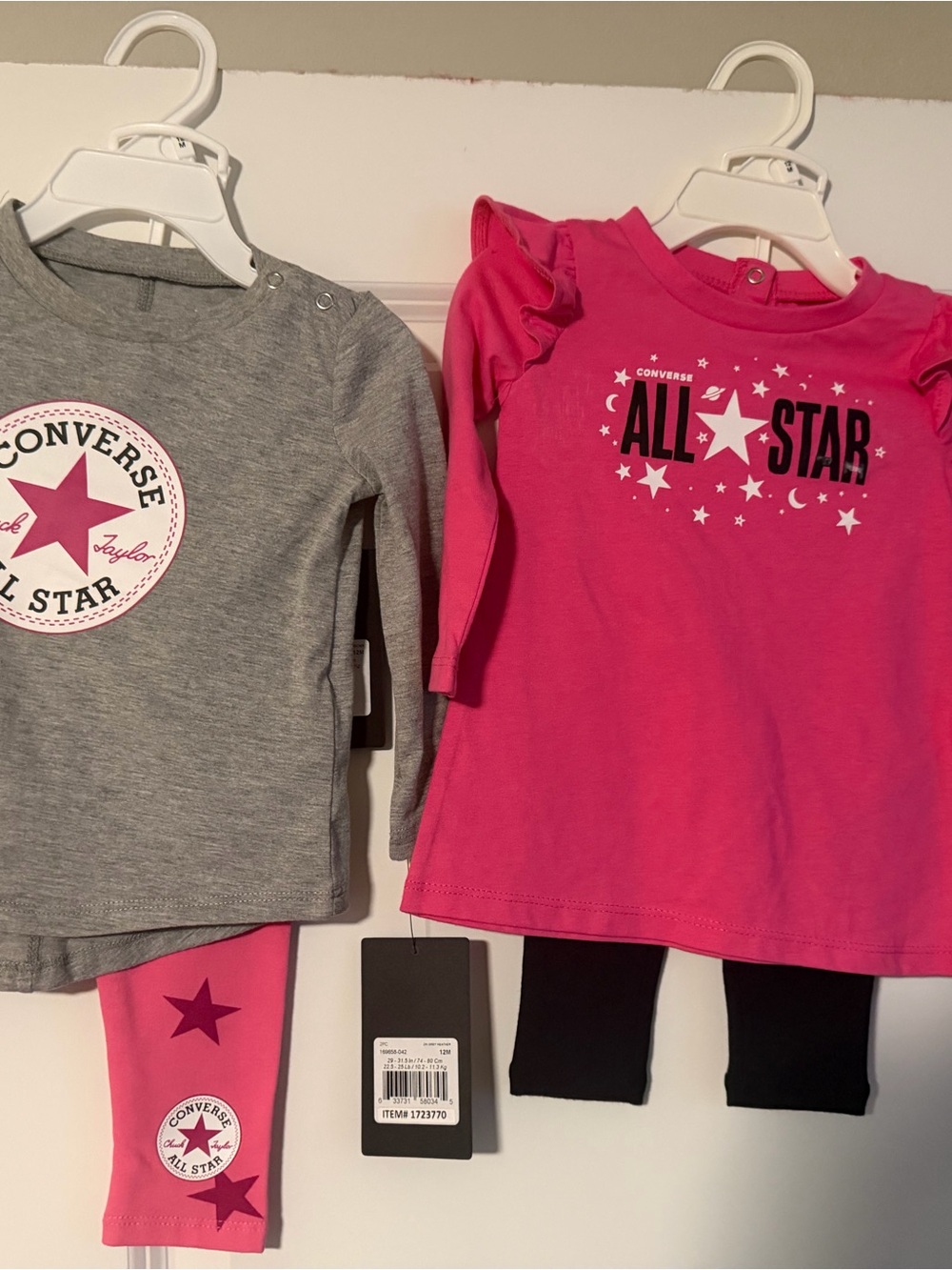 Converse Toddler 2-Piece Set in Pink and Gray